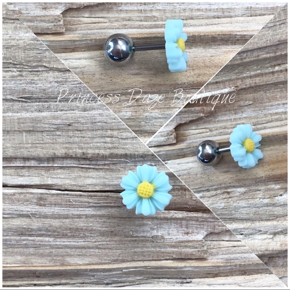 Blue Flower Cartilage / Tragus Earring‎ - Picture 1 of 1